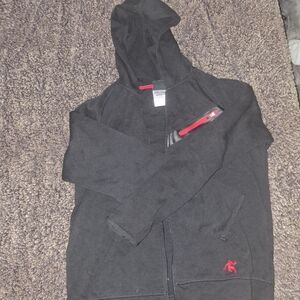 AND1 Black Zip-Up Hoodie with Red Accents